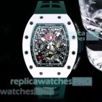 Swiss Replica Richard Mille RM011-FM Ceramic Green Rubber Watch 50mm